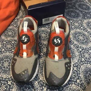 Puma Gray and Orange Athletic Slip-On Shoes